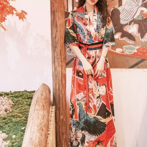 Mode japanisches Kimono Kleid