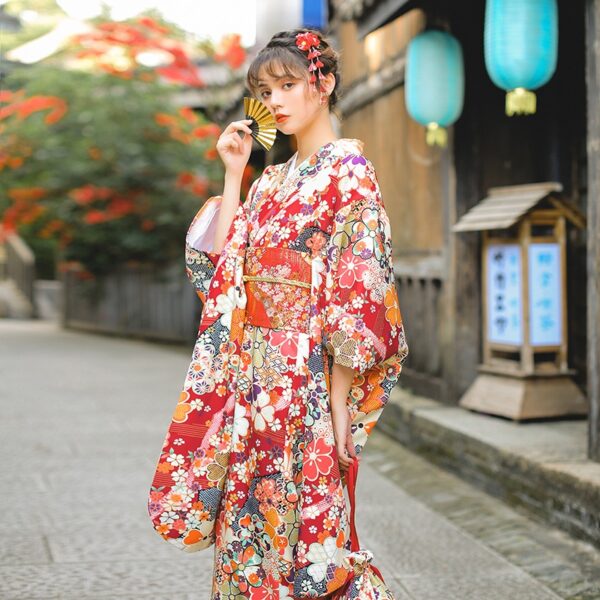 Japanisches Kimono Kleid Cosplay Blumendruck