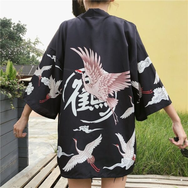 Japanischer Damen Kimono Rose Vögel