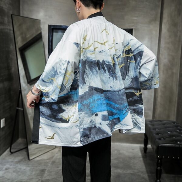 Haori Herren Kimono Jacke Eislandschaft