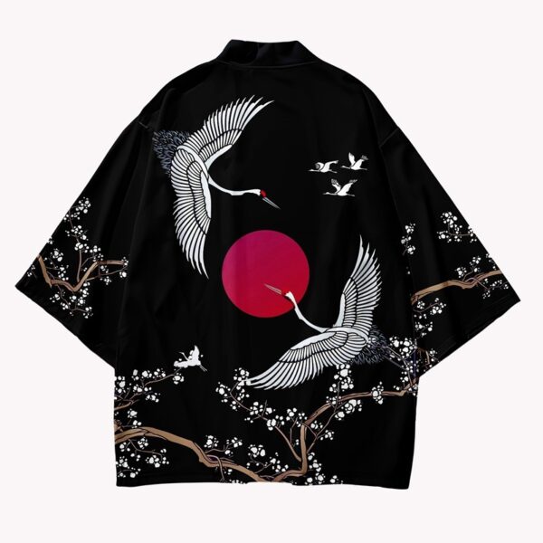 Damen Kimono Jacke japanische Frau und Vögel