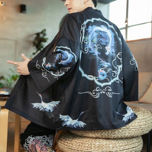 Kimono Jacke Blauer Drache