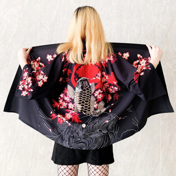 Damen Kimono Jacke japanisch Carp Koï