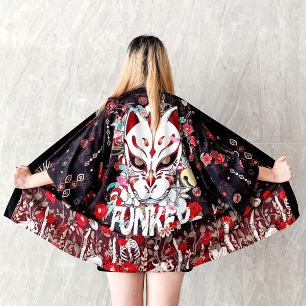 Damen Kimonojacke im japanischen Stil Kitsune