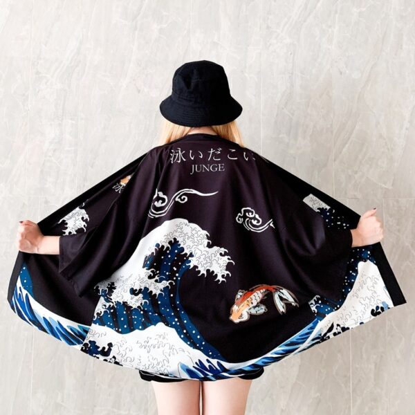 Damen Kimono Jacke Wave of Kanagawa