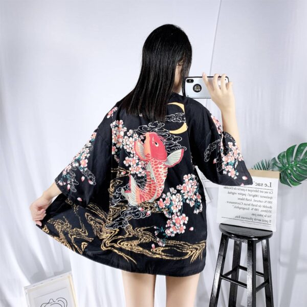 Damen Kimono Jacke Carp Koï