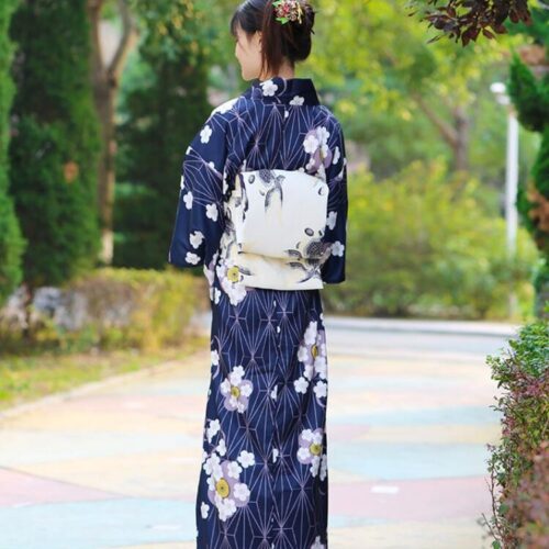 Kimono-Kleid mit Blumendruck für Damen